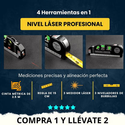 Metro/ Huincha Nivel Laser 4 en 1 - LevelPro™